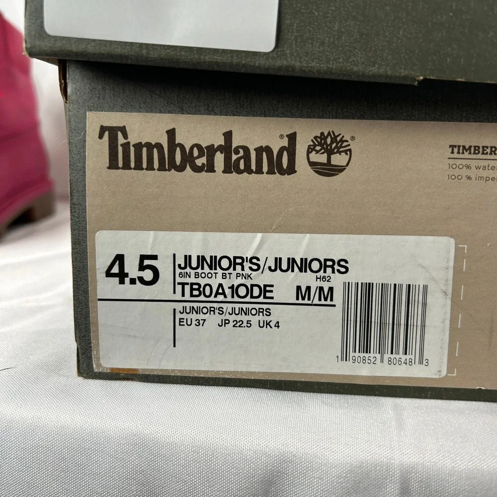 Timberland 6 Inch Premium Waterproof Boots Pink Nubuck Juniors 4.5 TB0A1ODE